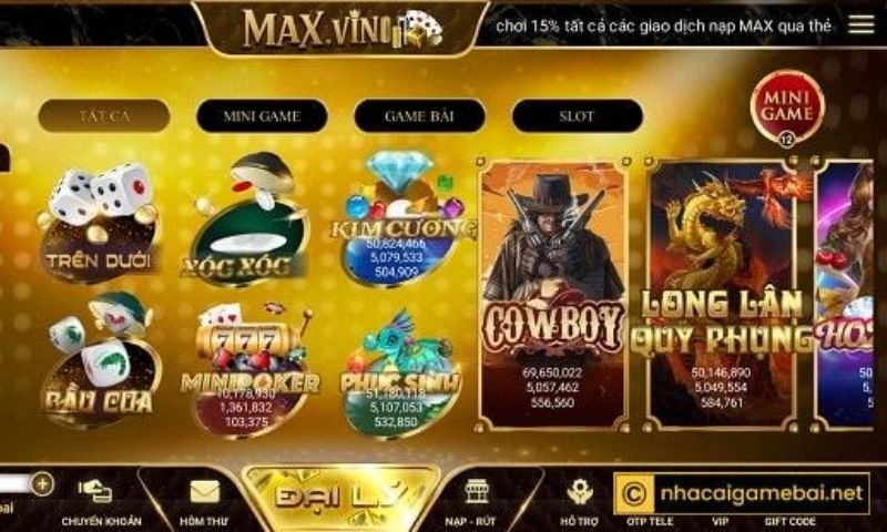 Hệ thống trò chơi tại Max Vin đa dạng và hấp dẫn